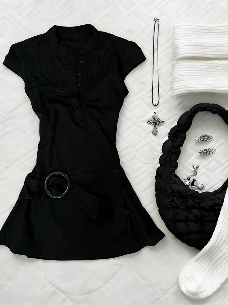 Corset Waist Cinch - Gaun Pesta Slim Fit Hitam Gaya