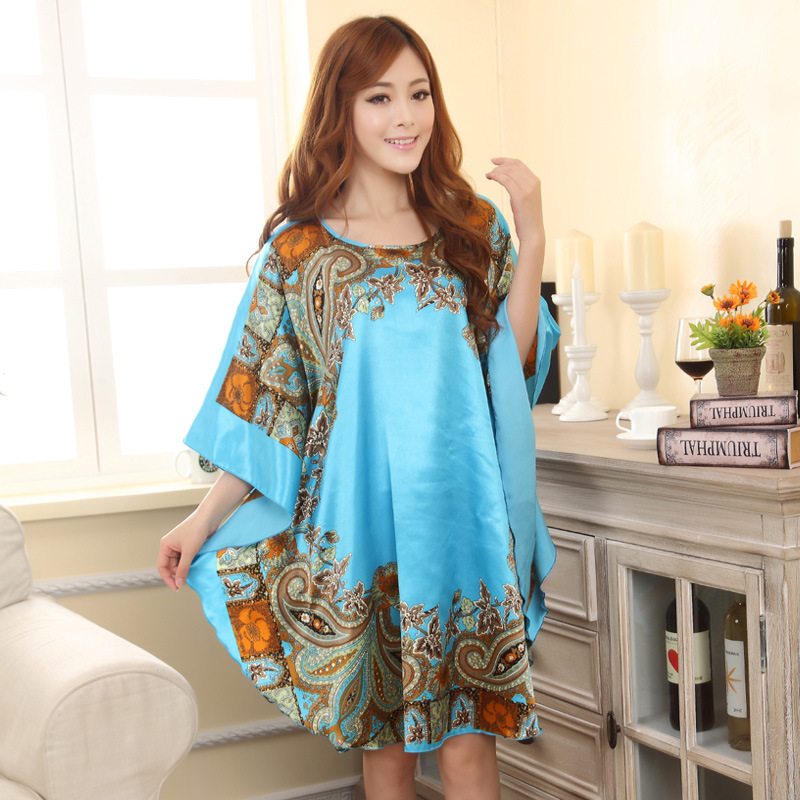 Musim Panas Baru Biru Muda Gay - Robe Silk Women ulasan dan harga
